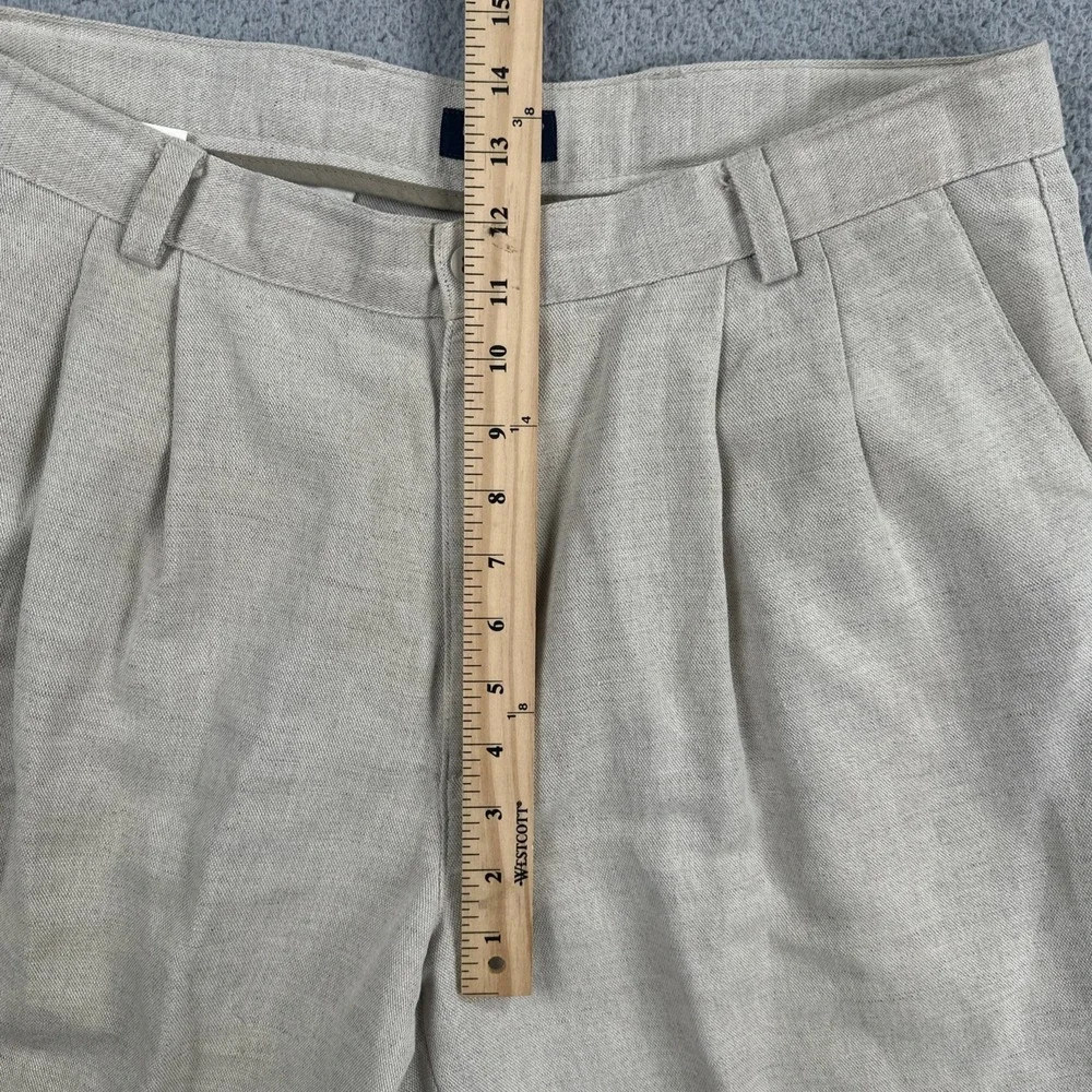 VTG Dockers No Wrinkle Linen Blend Pants Men 36x32 Beige Khakis Relaxed Pleated